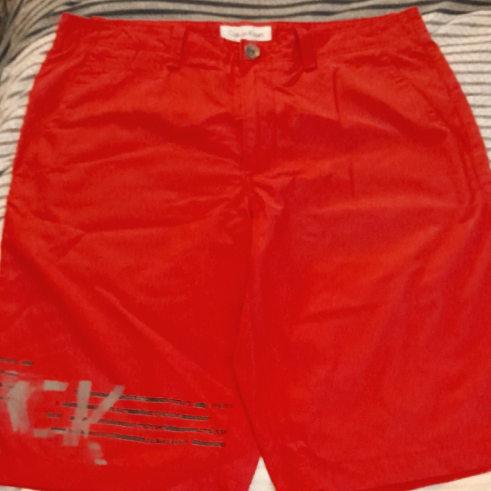 Calvin Klein Red Flat Front Shorts